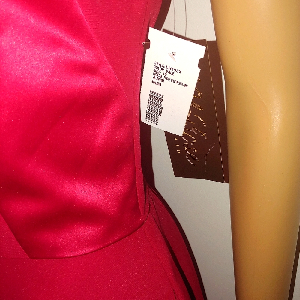 LELA ROSE 10 RED RACER BACK SKATER DRESS - Picture 5 of 11